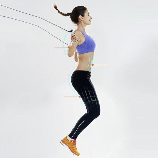 White Jump Rope with Meter and Adjustable Length