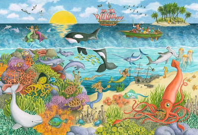 Puzzle pentru Copii Pirates and Mermaids pentru 4++ Ani 48buc Ravensburger