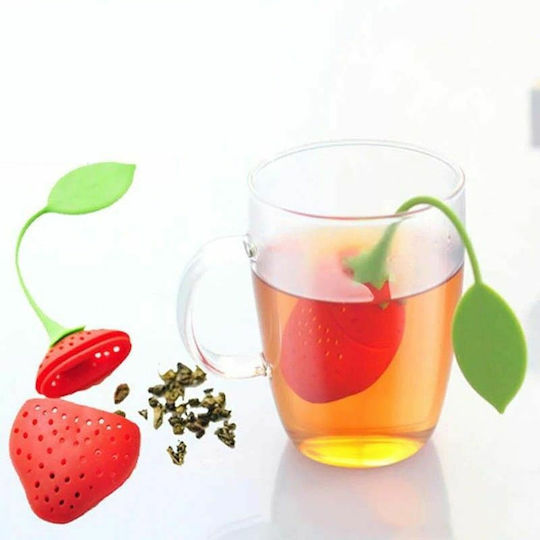 Strawberry Αυγό Τσαγιού with Handle Plastic 1pcs