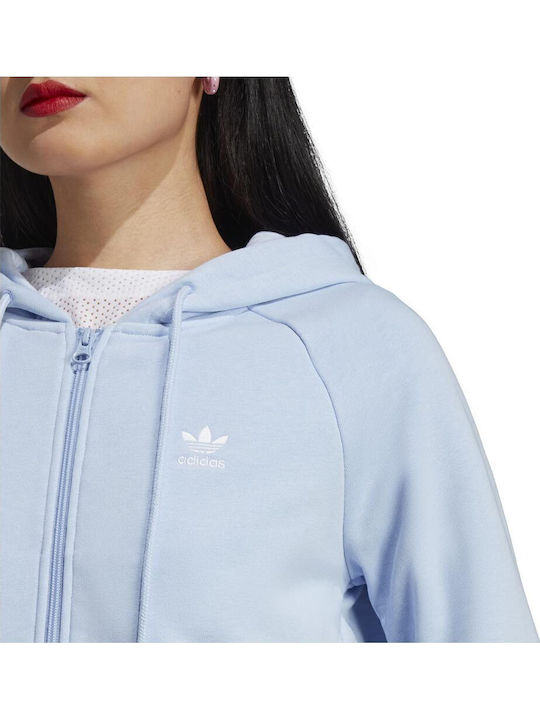 Originals Cropped Women's Sweatshirt Jacket Hooded Light Blue