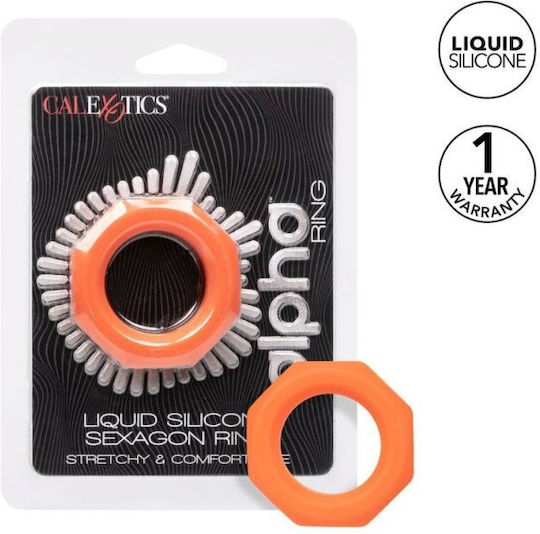 Calexotics Alpha Sexagon Пръстен Петел Силикон Orange