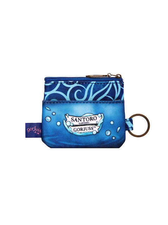 Santoro Gorjuss Coins Wallet for Girls with Zipper and Keychain Blue 899GJ12