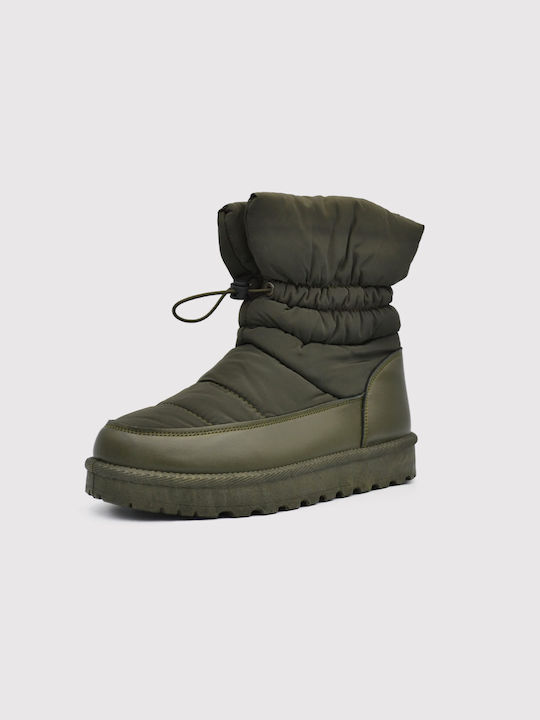 Joya Damenstiefel mit Pelz Khaki