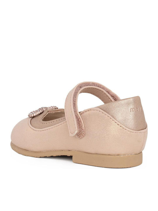 Kids Ballerinas Mercedita with Hoop & Loop Closure Gold