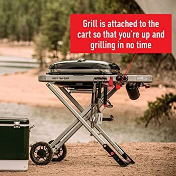 Weber Traveler Stealth Edition Tragbar Gasgrill Rost 63.5cmx34.3cmcm mit 1 cm 3.8kW