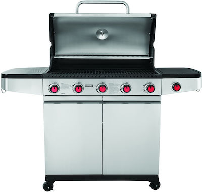 Unimac Premium Gasgrill Gusseisen Grillrost 82cmx42cmcm mit 5 Brenner Brennern und Seitenbrenner 661318