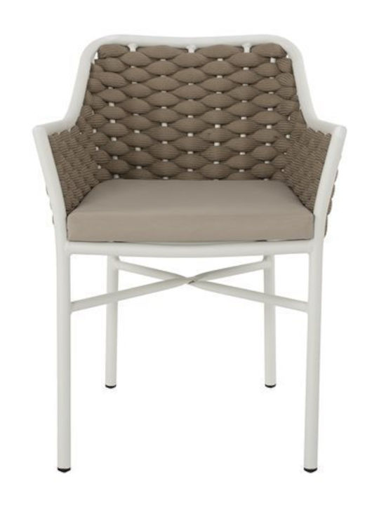 Кресло За Градински Столове Алуминиев Chair Бяла 56x58x76см