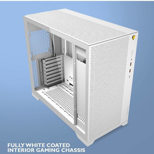 Armaggeddon Tessaraxx Core 13 Air Gaming Full Tower Κουτί Υπολογιστή με Πλαϊνό Παράθυρο και RGB Φωτισμό Λευκό