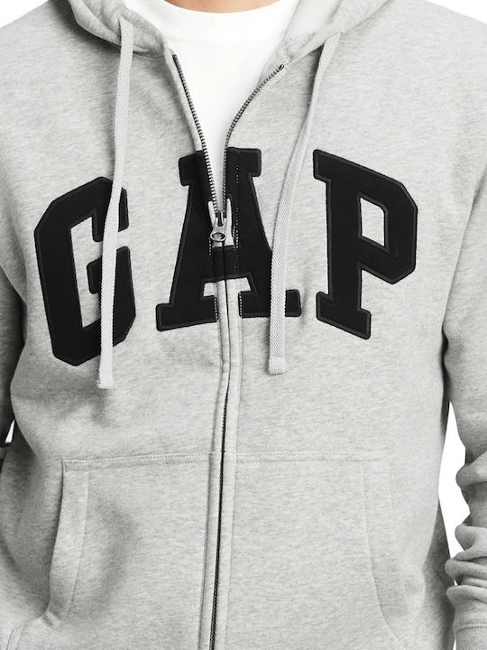 Herren Sweatshirt Jacke mit Kapuze und Taschen Gray