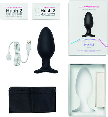 Lovense Hush 2 Analplug mit kabelloser Funktion und Vibration Schwarz 4.7cm