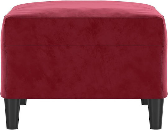 Burgundy Velvet Upholstered Footstool 70x55x41cm