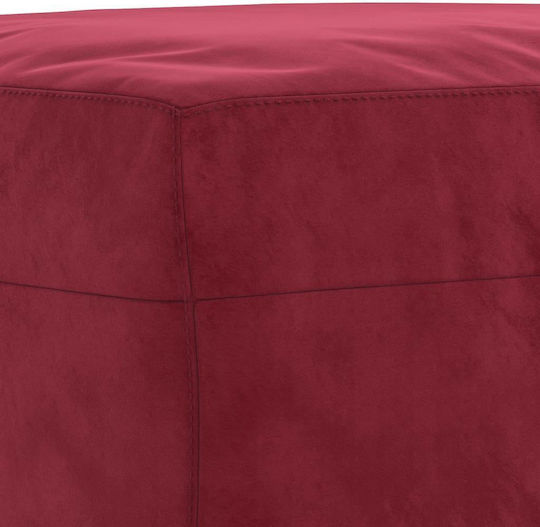 Burgundy Velvet Upholstered Footstool 70x55x41cm