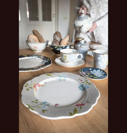 Laura Ashley Heritage Irregular Чиния Плитко от Порцелан Многоцветен с Диаметър 24.5см 4бр