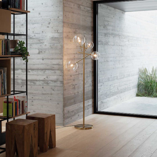 Ideal Lux Equinox Floor Lamp H166xW32cm. with Socket for Bulb G4 Silver