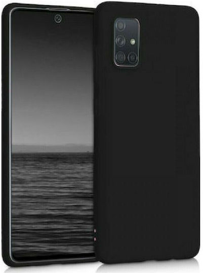 Matt Umschlag Rückseite Silikon Schwarz (Galaxy A03)