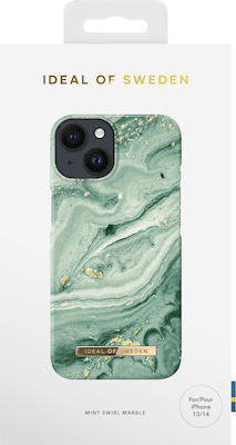 iDeal Of Sweden Swirl Marble Plastic Back Cover Mint (iPhone 14)