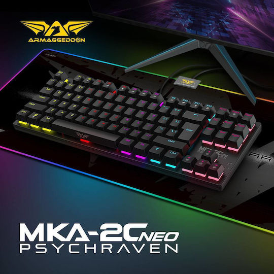 MKA-2C Neo Gaming Mechanical Keyboard Tenkeyless with Custom Red switches and RGB lighting (English US)