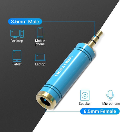 Vention Converter 3.5mm male to 6.3mm female Blue 1pcs VAB-S04-L