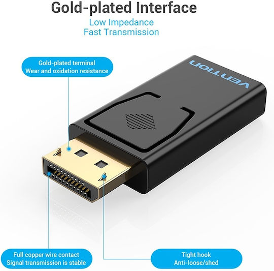 Vention Convertor DisplayPort masculin în HDMI feminin 1buc HBKB0