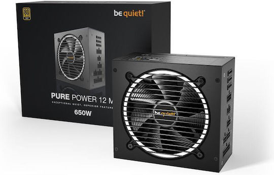 Be Quiet Pure Power 12 M 650W Черен Компютърно захранване Пълен модул 80 Plus Gold