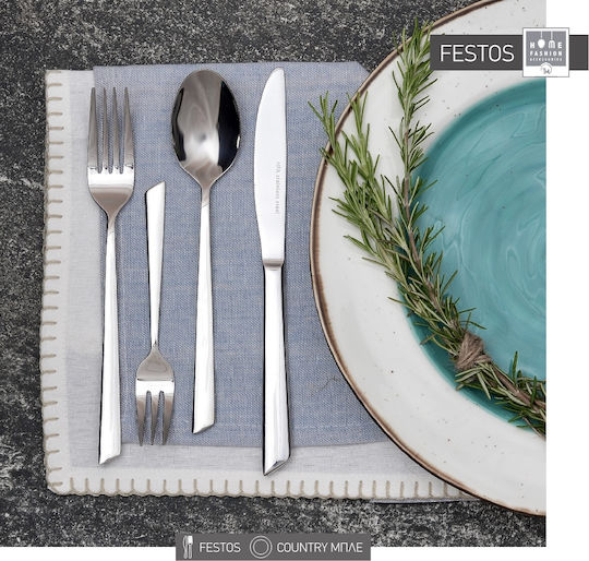 HFA 30-Piece Stainless Steel 18/10 Silver Cutlery Set Festos