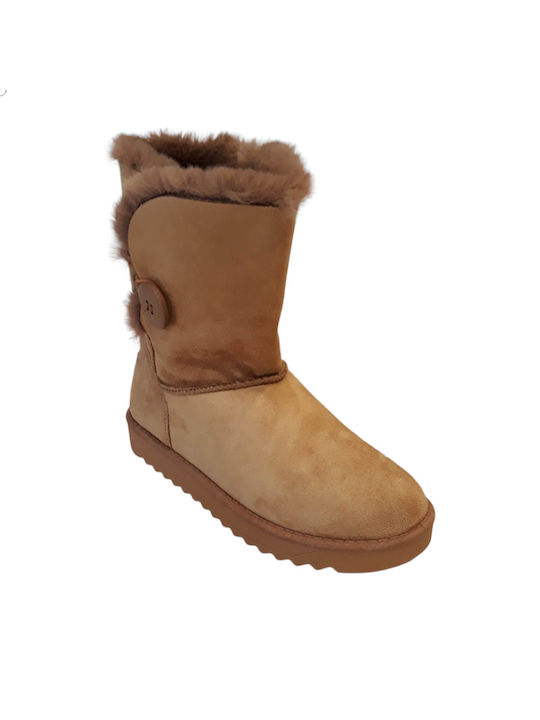 Cizme cu blană pentru femei Alta moda 88-98C Camel