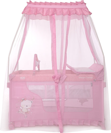 Lorelli Magic Sleep Loc de joacă 2 Nivele cu Schimbător & Saltea Roz 172x68cm