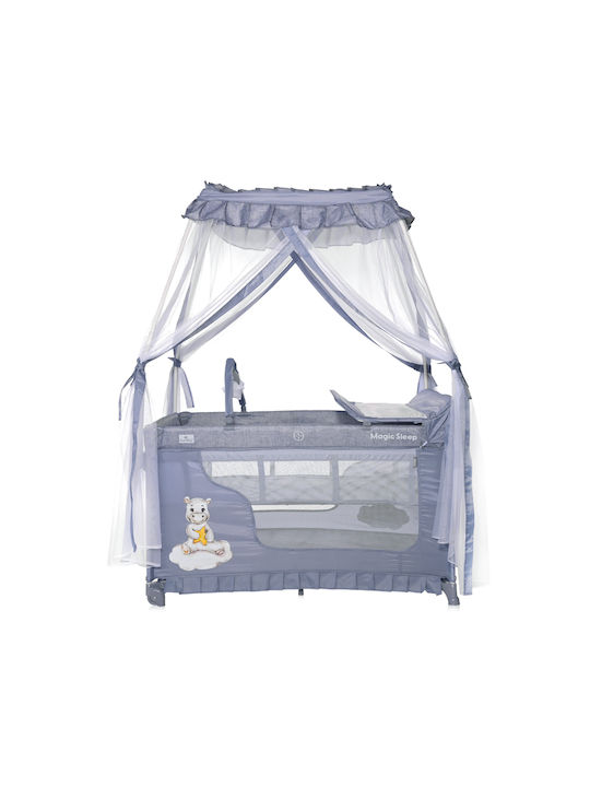 Lorelli Magic Sleep Playpen 2 Levels with Changing Table & Mattress Cool Grey 127x68cm