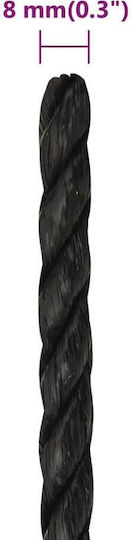 vidaXL Rope with Diameter 8mm and Length 250m Rope Black 8mm 50m