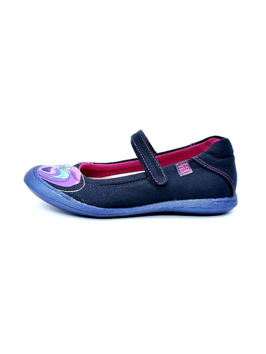 Agatha Ruiz De La Prada Kids Ballerinas with Hoop & Loop Closure Navy Blue