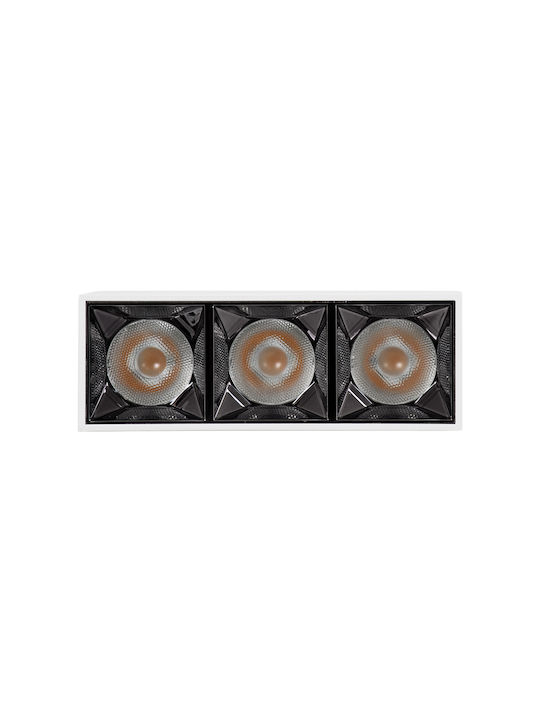GloboStar Luminar Superior Dreifach LED Warmes Weiß Spot in Weiß Farbe