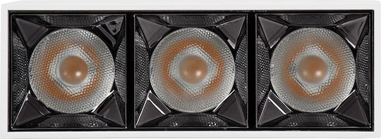GloboStar Luminar Superior Dreifach LED Warmes Weiß Spot in Weiß Farbe