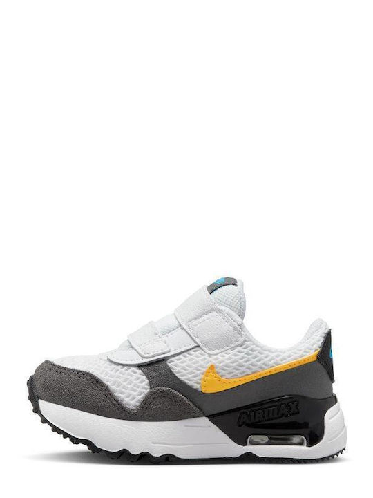 Air Max Systm Kinder Sneakers mit Klettverschluss White / Iron Grey / Laser Orange