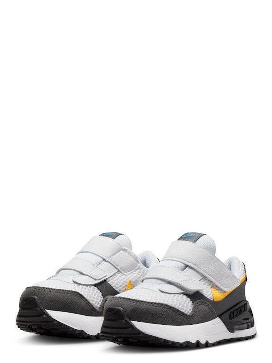 Air Max Systm Kinder Sneakers mit Klettverschluss White / Iron Grey / Laser Orange