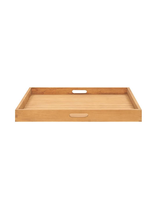 vidaXL Holz Rechteckig Serviertablett mit Griffen in Braun Farbe 70x70x7cm 315459 1Stück