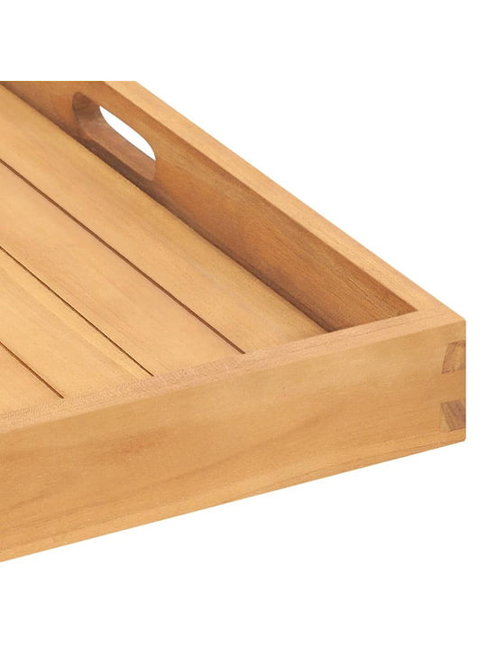 vidaXL Holz Rechteckig Serviertablett mit Griffen in Braun Farbe 70x70x7cm 315459 1Stück