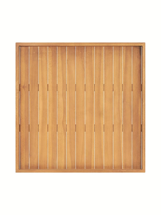 vidaXL Holz Rechteckig Serviertablett mit Griffen in Braun Farbe 70x70x7cm 315459 1Stück