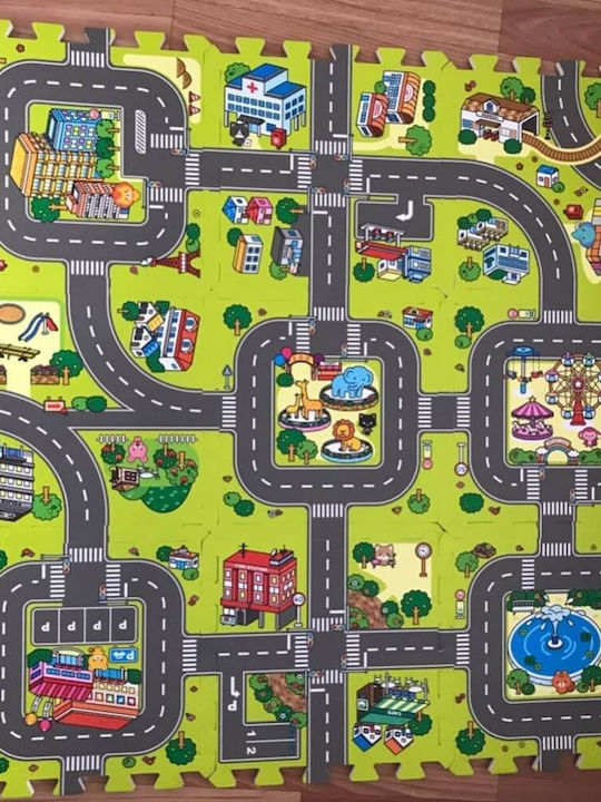 Fio Interactive Floor Puzzle With Roads 9 Pieces