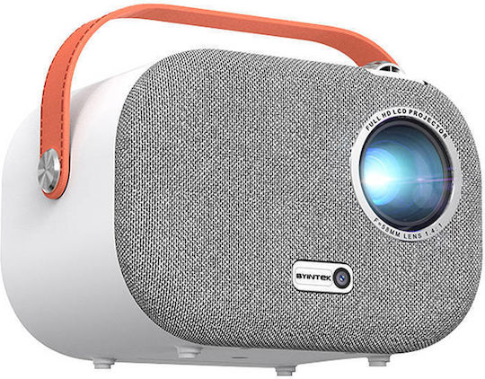 Byintek K16 Pro Mini Projector LCD Full HD Λάμπας LED με Wi-Fi και Ενσωματωμένα Ηχεία Λευκός