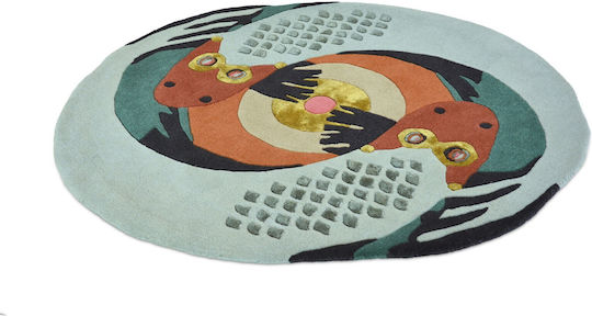 Ted Baker Zodiac Pisces Lucrat manual Covor Rotund Din lână Maro