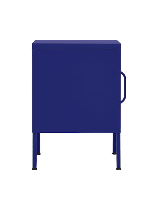 Metallic Bedside Table Ναυτικό Μπλε 35x35x51cm