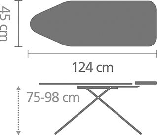 Brabantia Spring Bubbles Ironing Board For Steam Iron Foldable 124x45x98cm
