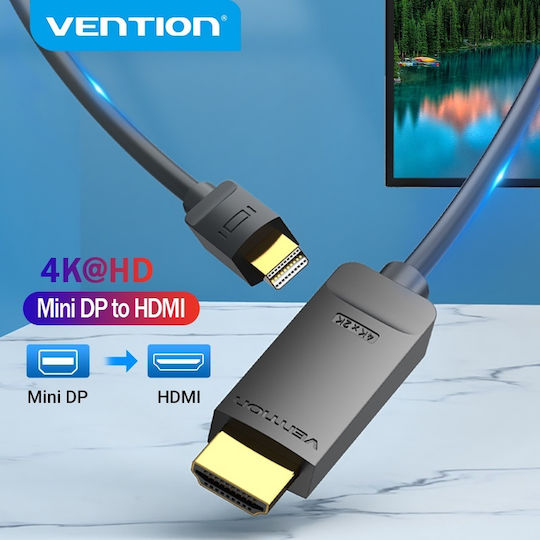 Vention Cable mini DisplayPort male - HDMI male 2m Μαύρο (HAHBH)