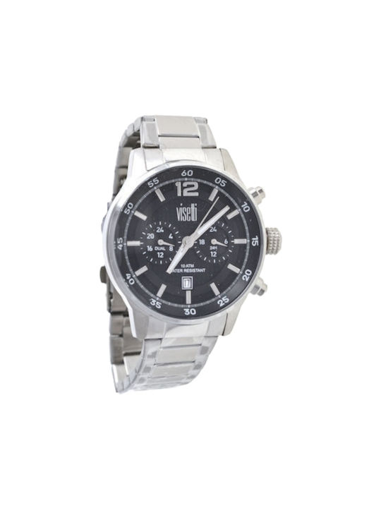 Visetti Legacy Watch Chronograph Battery with Silver Metal Bracelet