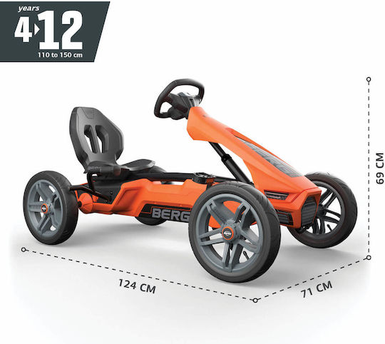 Rally Go Kart Cu Un Loc Cu Pedală Inspirat Portocaliu Pentru 4+ Ani