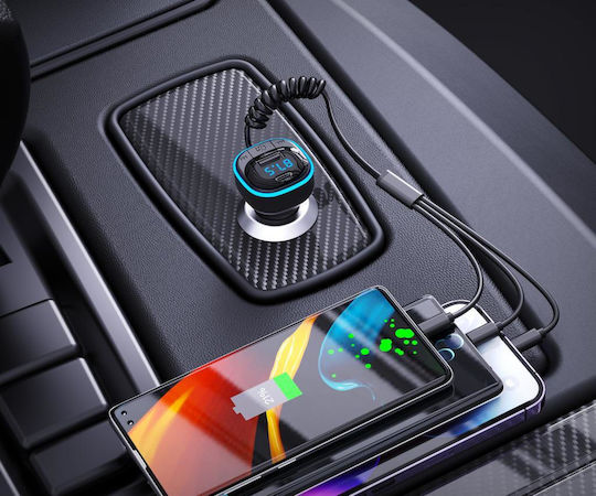 XO FM Transmitter Αυτοκινήτου BCC07 Smart με Bluetooth / Type-C / USB