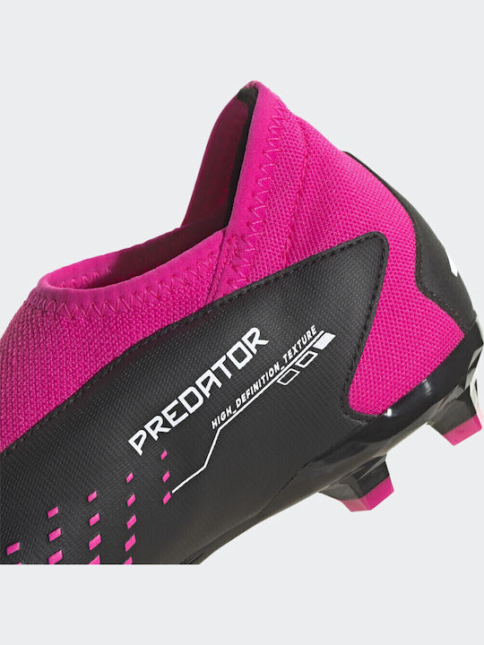 Predator Precision.3 Laceless Firm Ground TF Παιδικά Ποδοσφαιρικά Παπούτσια με Σχάρα Core Black / Cloud White / Team Shock Pink 2