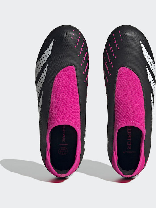 Predator Precision.3 Laceless Firm Ground TF Παιδικά Ποδοσφαιρικά Παπούτσια με Σχάρα Core Black / Cloud White / Team Shock Pink 2