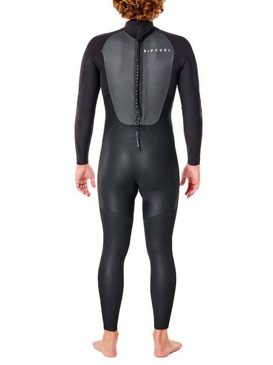 RIP CURL OMEGA 4/3 BACK ZIP STEAMER WETSUIT BLACK