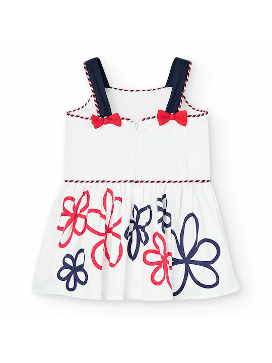 Boboli Kids Dress Satin Sleeveless White